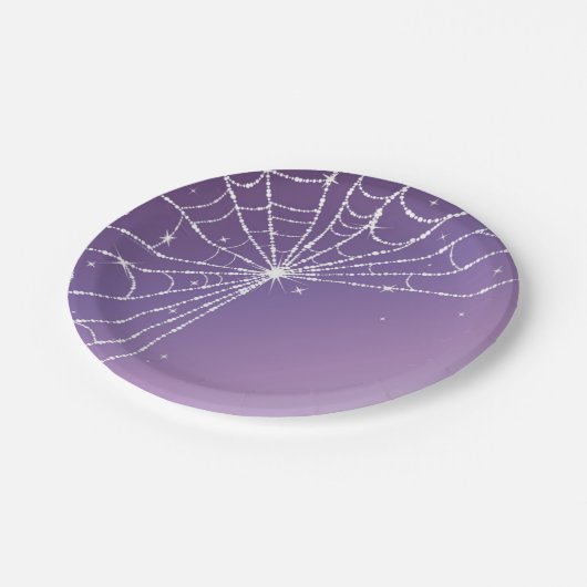 Assiettes En Carton Toile d'araignée en diamant scintillant dégradé vi (Angle)