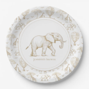 Assiettes En Carton Toile de Baby shower classique Little Wild