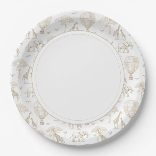 Assiettes En Carton Toile de Baby shower classique Little Wild (Devant)