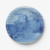 Assiettes En Carton Toile de gingembre bleu saule peint à la main (Devant)