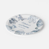 Assiettes En Carton Toile De Jouy Blue Birthday Party (Angle)