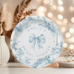 Assiettes En Carton Toile de Jouy Douche romantique romantique