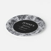 Assiettes En Carton Toile de Jouy française Mariage Noir et Blanc (Angle)