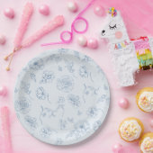 Assiettes En Carton Toile de Jouy Something Blue Floral robe de mariée (Fête)