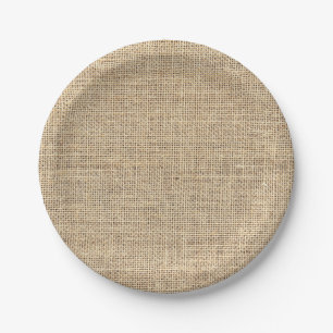 Assiettes En Carton Toile de jute rustique de cru de pays