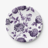 Assiettes En Carton Toile florale mauve noire n° 2 (Devant)