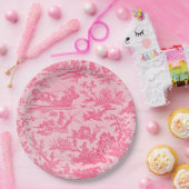 Assiettes En Carton Toile rose (Fête)