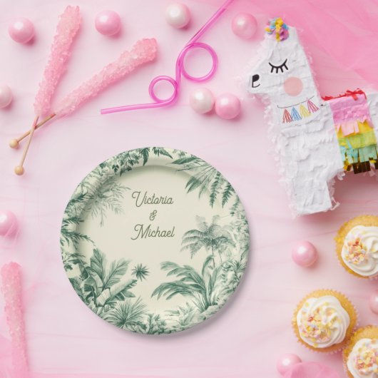 Assiettes En Carton Toile Tropical Hawaiian Island Mariage (Fête)