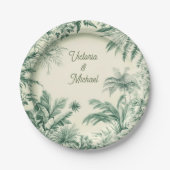 Assiettes En Carton Toile Tropical Hawaiian Island Mariage (Devant)
