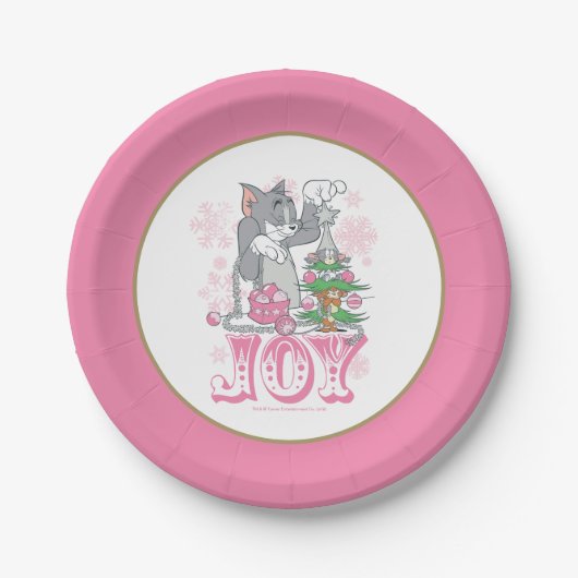 Assiettes En Carton Tom, Jerry et Nibbles décorent la joie (Devant)