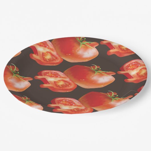 Assiettes En Carton Tomate fraîche (Angle)