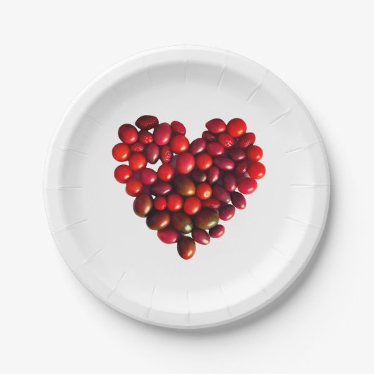 Assiettes En Carton Tomates Heart (Devant)