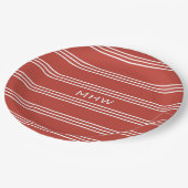 Assiettes En Carton Tomato Red Stripes plaques de papier monochrome pe (Angle)