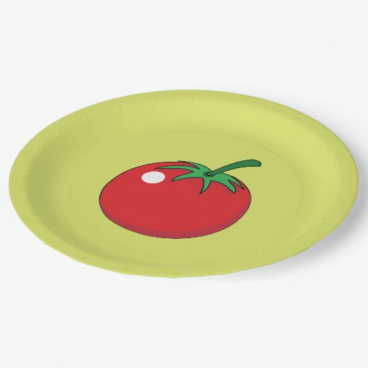 Assiettes En Carton Tomato rouge (Angle)