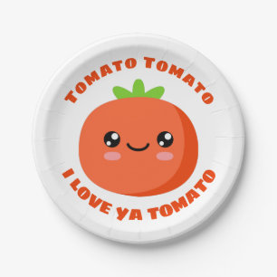 Assiettes En Carton Tomato Tomato Je t'aime Tomate