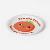 Assiettes En Carton Tomato Tomato Je t'aime Tomate (Angle)