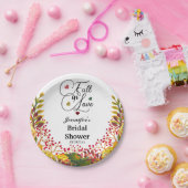 Assiettes En Carton Tombe en amour Automne Fête des mariées florale (Fête)