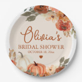 Assiettes En Carton Tombe en amour Boho Terracotta Citrouille Fête des (Devant)