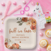 Assiettes En Carton Tombe en amour Boho Terracotta Citrouille Fête des (Fête)