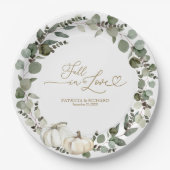 Assiettes En Carton Tombe en amour Mariage Citrouille de verdure (Devant)