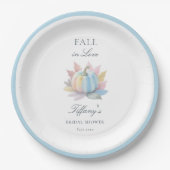 Assiettes En Carton Tombe en amour Pastel Blue Citrouille Fête des mar (Devant)