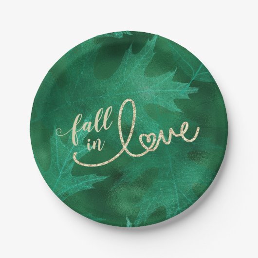 Assiettes En Carton Tomber amoureux de l'automne | Emerald Green et Go (Devant)