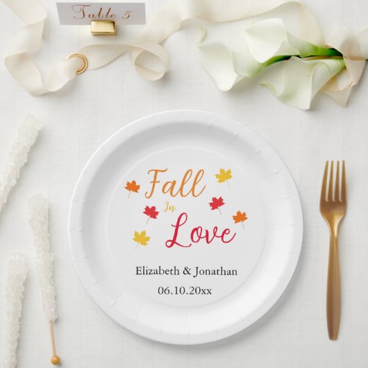 Assiettes En Carton Tomber dans l'amour (Mariage)