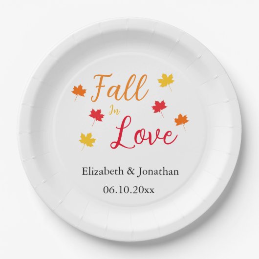 Assiettes En Carton Tomber dans l'amour (Devant)