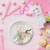 Assiettes En Carton Tomber Dans L'Amour Avec Bébé Aquarelle Citrouille (Fête)