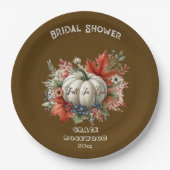 Assiettes En Carton Tomber dans l'amour Citrouille Pays Fête des marié (Devant)