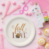 Assiettes En Carton Tomber dans l'amour | Maïs d'automne blanc (Fête)