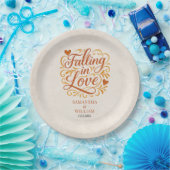 Assiettes En Carton Tomber dans l'amour Mariage d'automne moderne (Fête)