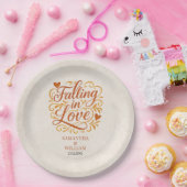 Assiettes En Carton Tomber dans l'amour Mariage d'automne moderne (Fête)