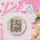 Assiettes En Carton TOMBER DANS L'AMOUR Rétro Automne Automne Fiançail (Fête)