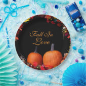 Assiettes En Carton Tomber dans l'amour Rustique Automne Mariage Orang (Fête)