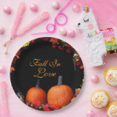 Assiettes En Carton Tomber dans l'amour Rustique Automne Mariage Orang (Fête)