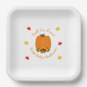 Assiettes En Carton Tomber dans le Baby shower de l'amour (Recto)