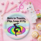 ASSIETTES EN CARTON TOMBER ET FLIPPER GYMNAST FILLE (Fête)