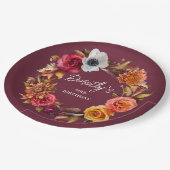 Assiettes En Carton Tonalité Terre Bourgogne Fleurs d'automne 70e anni (Angle)