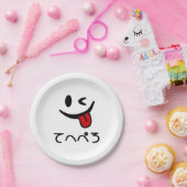 Assiettes En Carton Tongue du visage de l'extérieur て へ ぺ ろ Tehepero | (Fête)