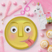 Assiettes En Carton Tongue Out Emoji Funny Goofy Face (Fête)