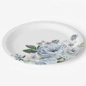 Assiettes En Carton Tons de gris bleu foncé hiver Mariage rustique (Angle)