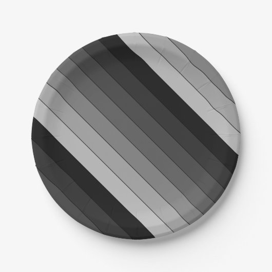 Assiettes En Carton Tons de Gris Motif Élégant (Devant)