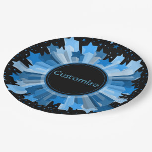 Assiettes En Carton Tons De Plaques Papier Bleu Starburst Party