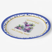 Assiettes En Carton Tons de violet : Un point de violet bleu Anniversa (Angle)