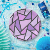 Assiettes En Carton Tons du motif en vitrail lilas (Fête)