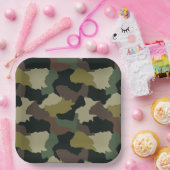 Assiettes En Carton Tons Terre Camouflage Brown vert (Fête)