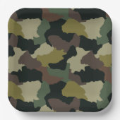Assiettes En Carton Tons Terre Camouflage Brown vert (Recto)