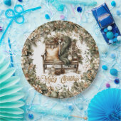 Assiettes En Carton Tons terreux or vert intérieur de Noël cosy (Fête)