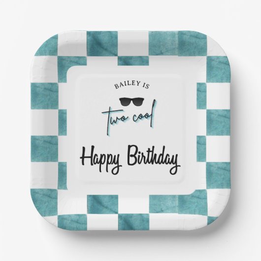 Assiettes En Carton Too Cool 2nd Birthday  (Recto)